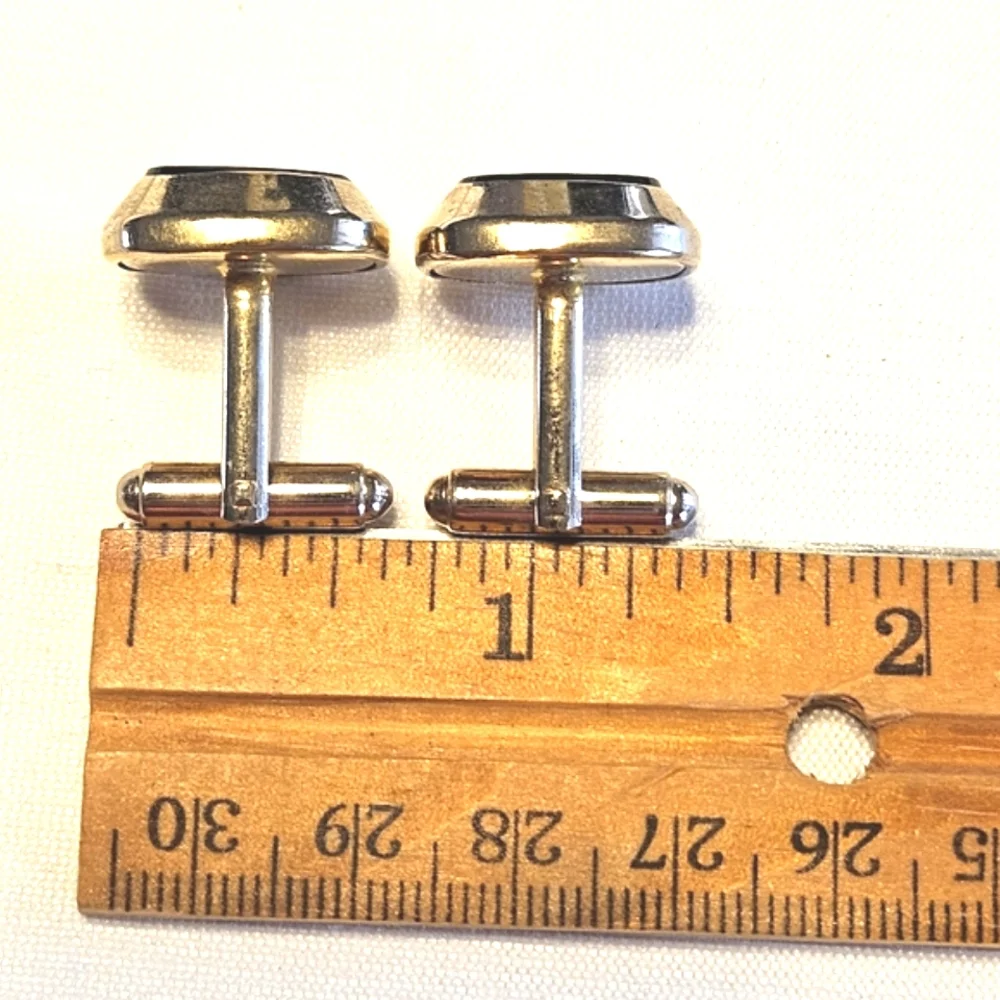 Vintage Onyx and Silver Tuxedo Buttons & Shirt Studs